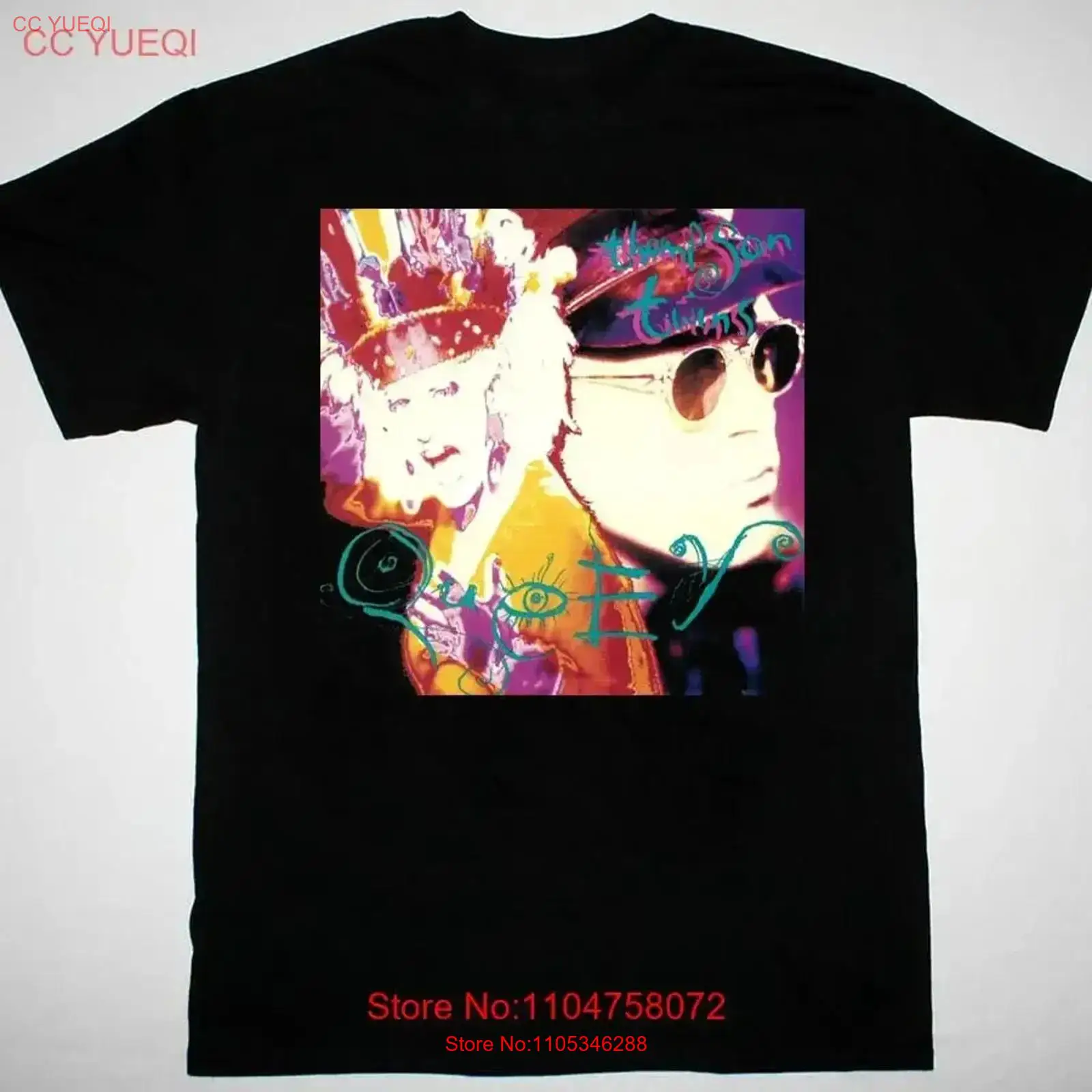 Vintage Queer Fashion - Queer Album Thompson Twins schwarzes T-Shirt