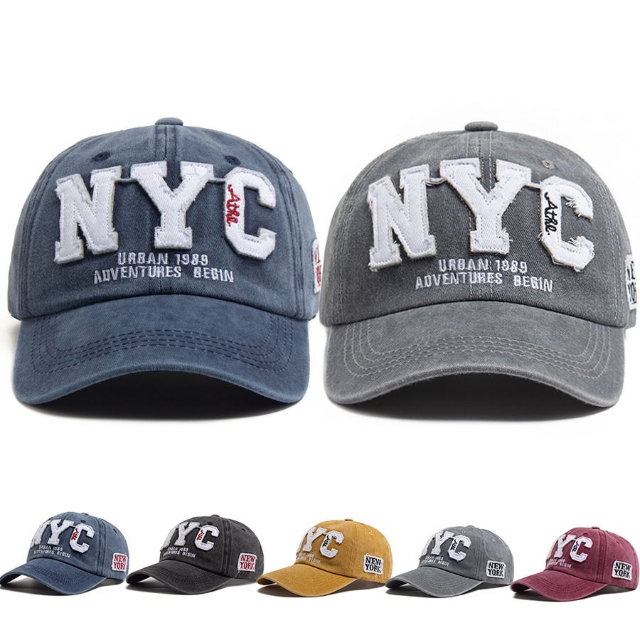 Vintage Fashion Nyc - Herren-Baseballkappe im Vintage-Stil aus gewaschener Baumwolle,