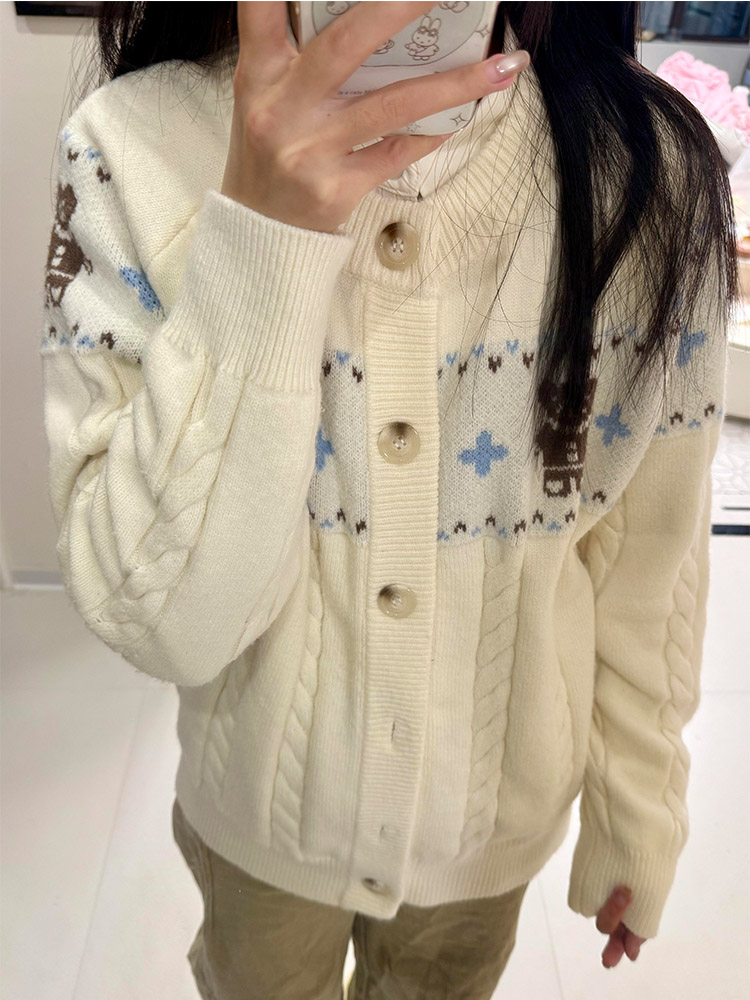 Vintage Fashion Faire - Herbst Winter Weicher Gemütlicher Vintage Strick-Cardigan