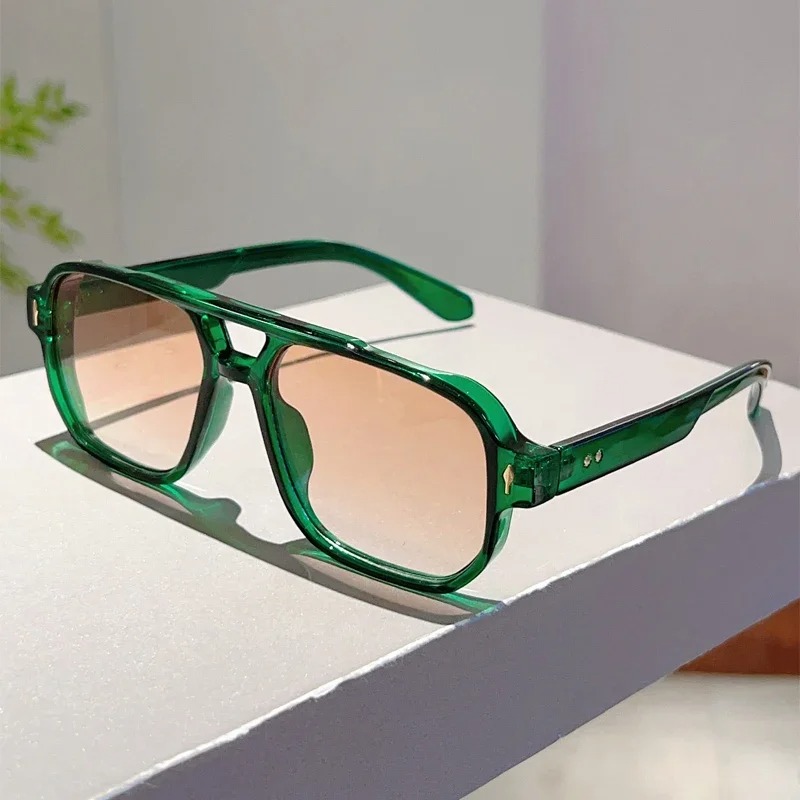 Vintage Outdoor Fashion - Neue Vintage-Sonnenbrille mit Doppelbrücke, quadratisch, modische