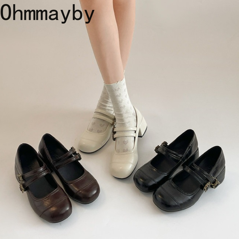 Vintage Outdoor Fashion - Vintage Starke Ferse Frauen Mary Jane