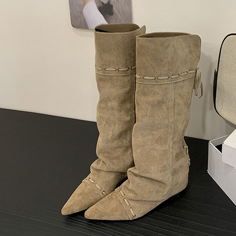 Vintage Fashion Design - Liyke Mode-Design Kordel Spitze Up Kniehohe