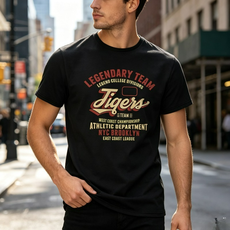 Vintage Fashion Nyc - Herren Streetwear T-Shirt LEGENDARY TEAM Tigers