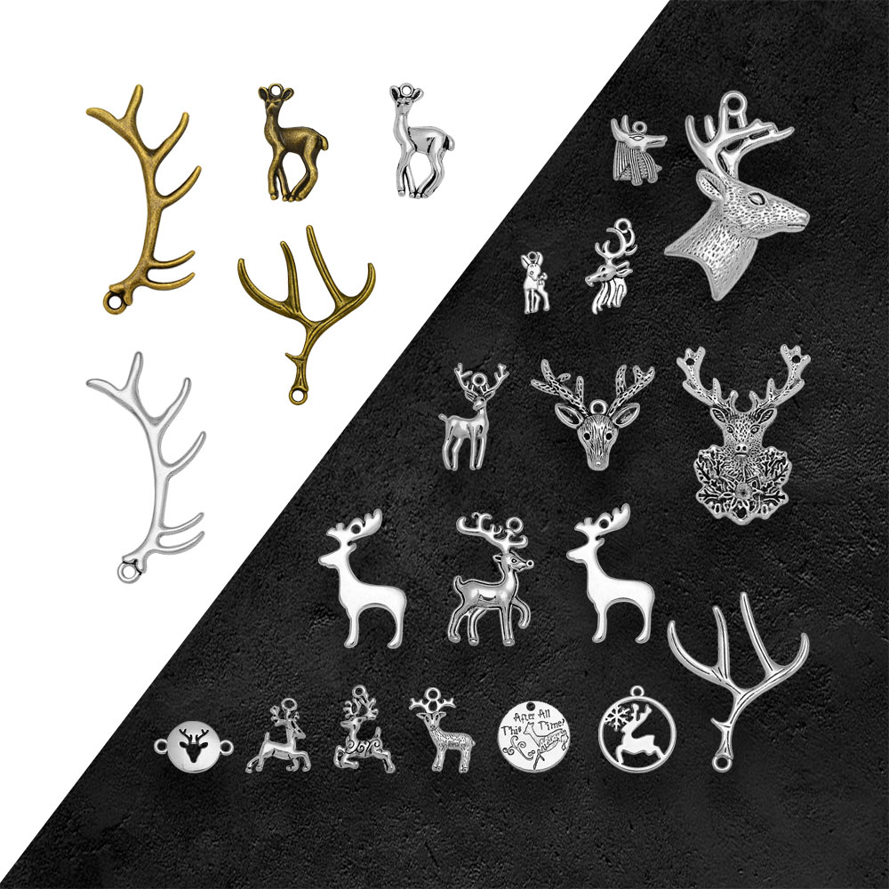 Vintage Fashion Resale - 5-50 teile/los Antike Weihnachten Hirschgeweih Charms