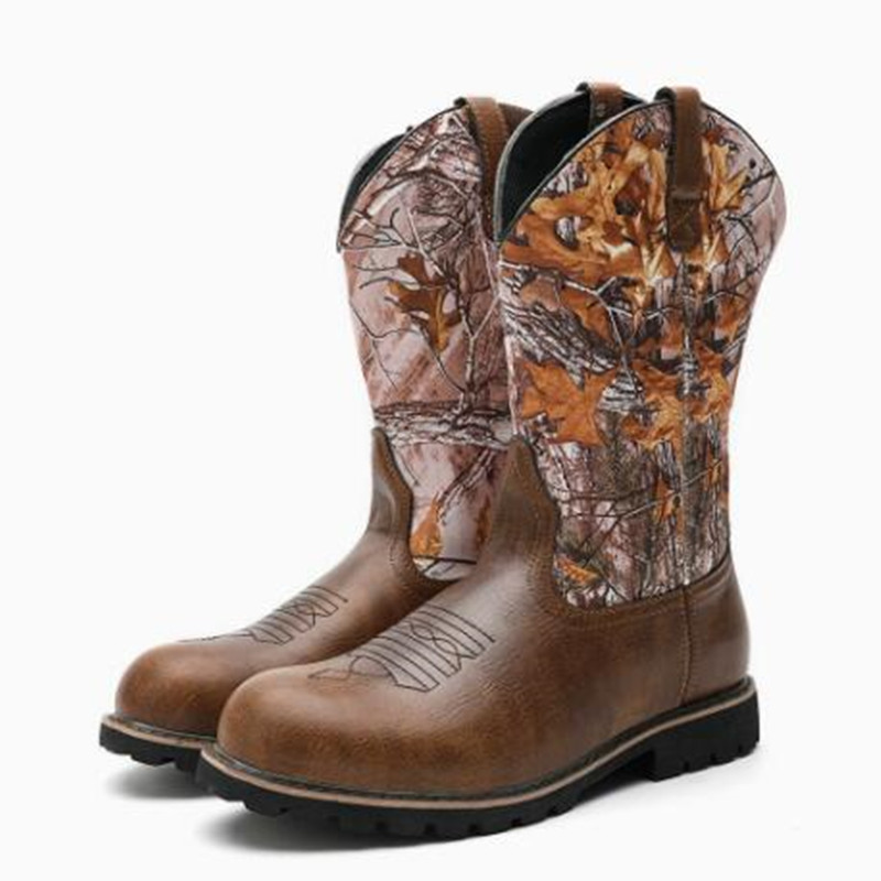Vintage Fashion Prints - Herrenstiefel, klassische handgefertigte Lederstiefel mit Stickerei,