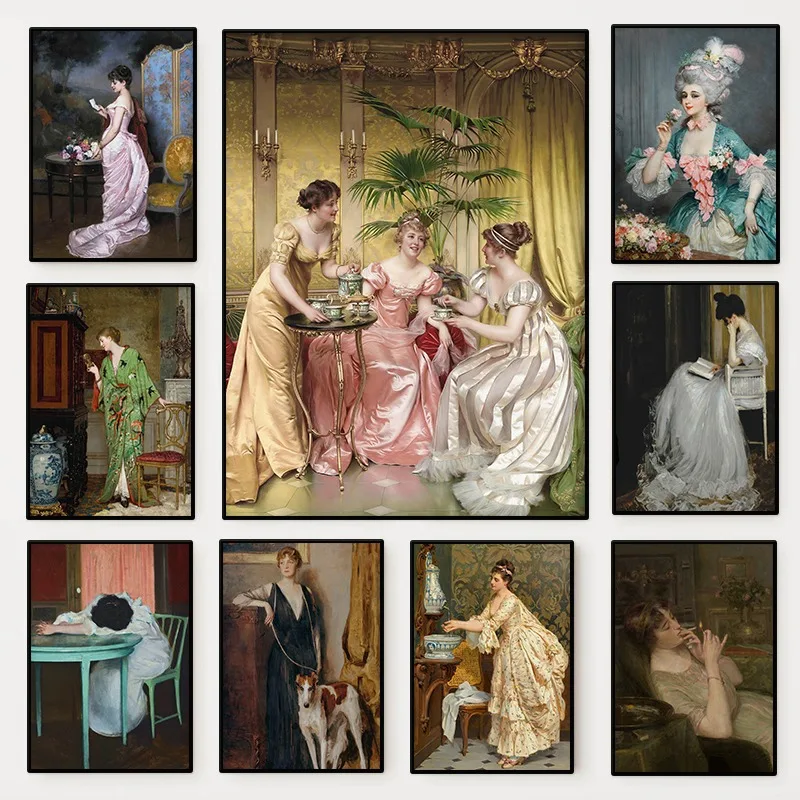Vintage Fashion Art - Die Renaissance Frauen Porträt Poster Vintage