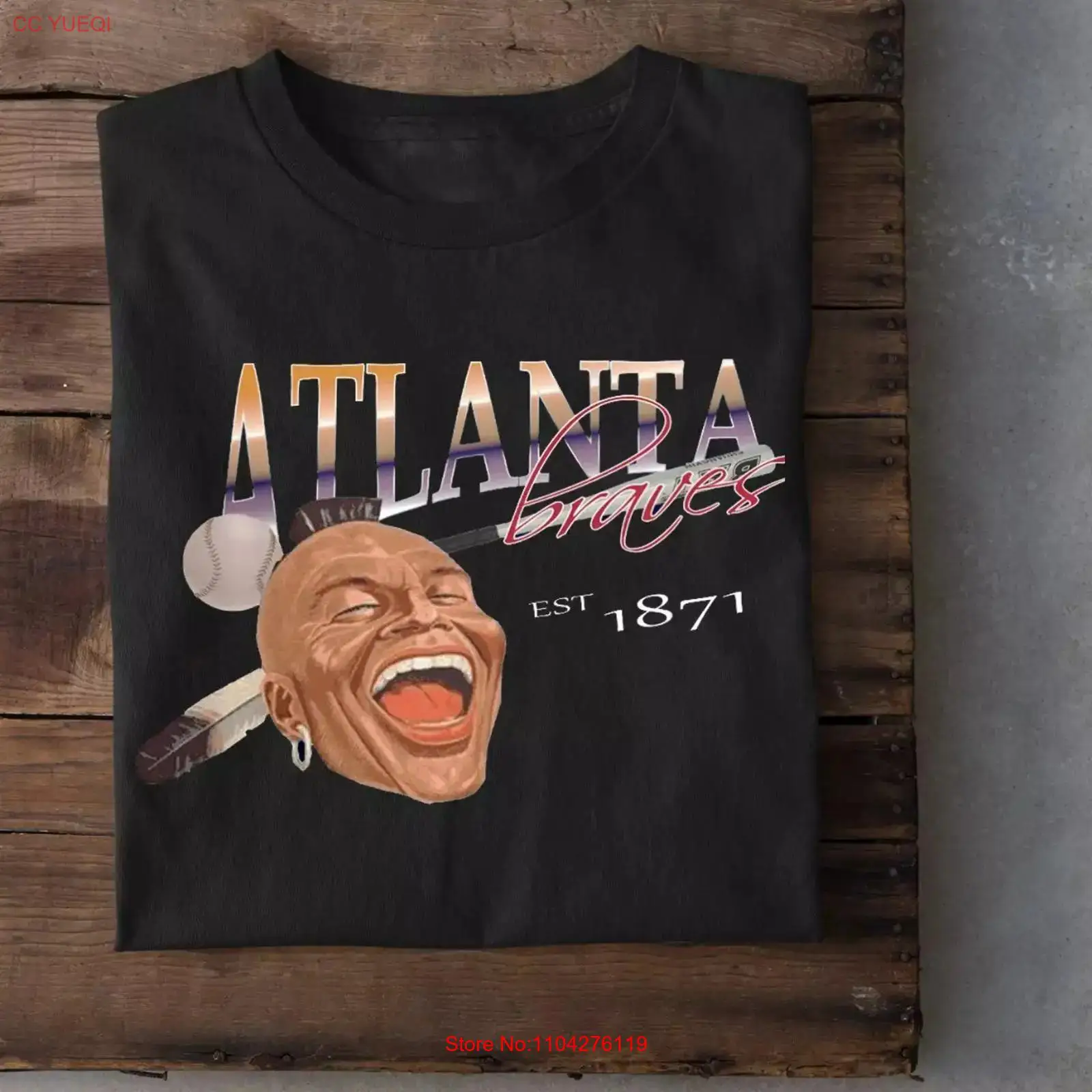 Vintage Fashion Knitwear - Atlanta Team T-Shirt aus Baumwolle, Guter