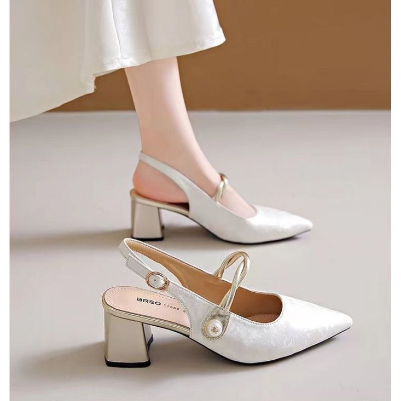 Vintage Fashion Prints - 2026 Elegante Damen Slingback-Sandalen mit spitzer