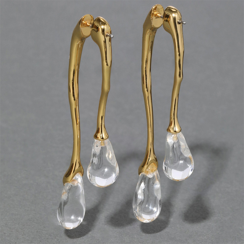 Vintage Fashion Trends 2025 - Vintage Moderner Schmuck Silbernadel Harz Tropfen