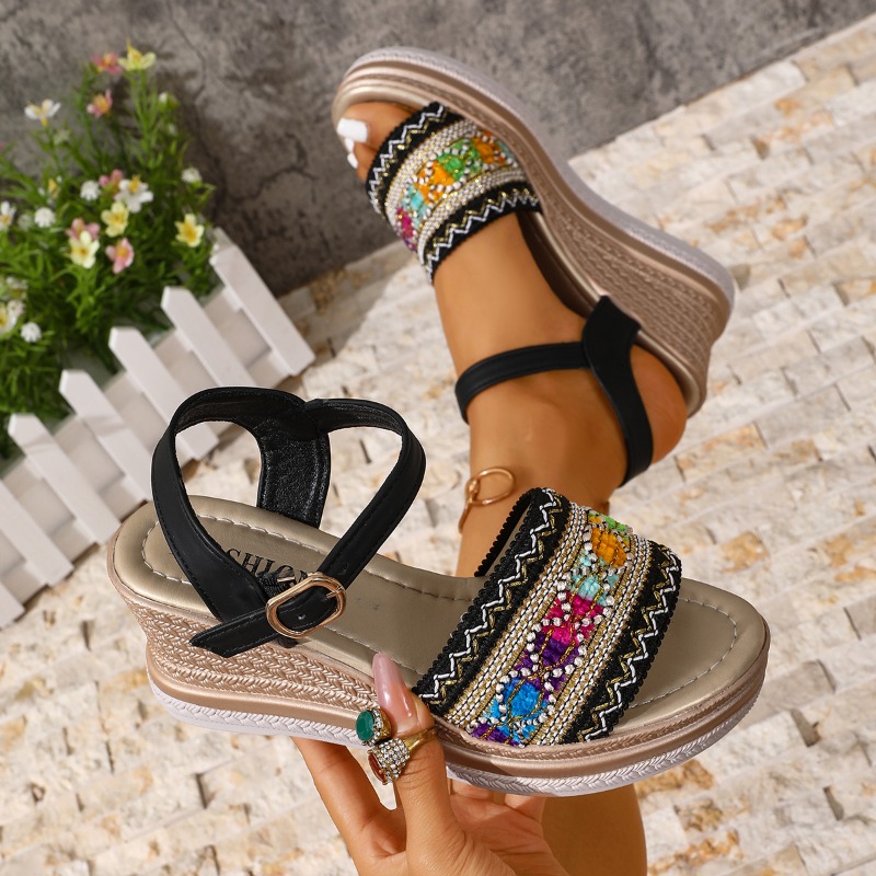 Sommer Damen High Heel Sandale – Vintage Fashion Prints Bewertung und Preis
