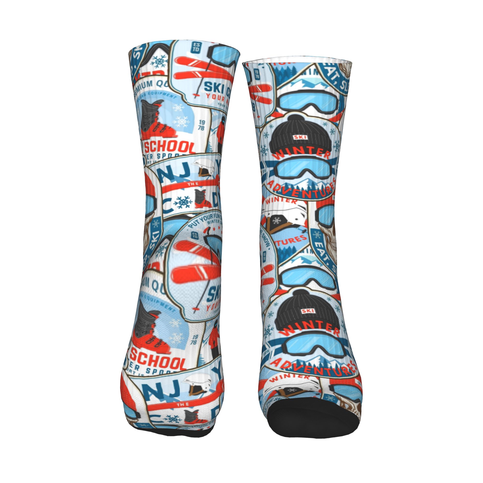 Vintage Red Blue Ski Club Sock – Vintage Fashion Prints Bewertung und Preis