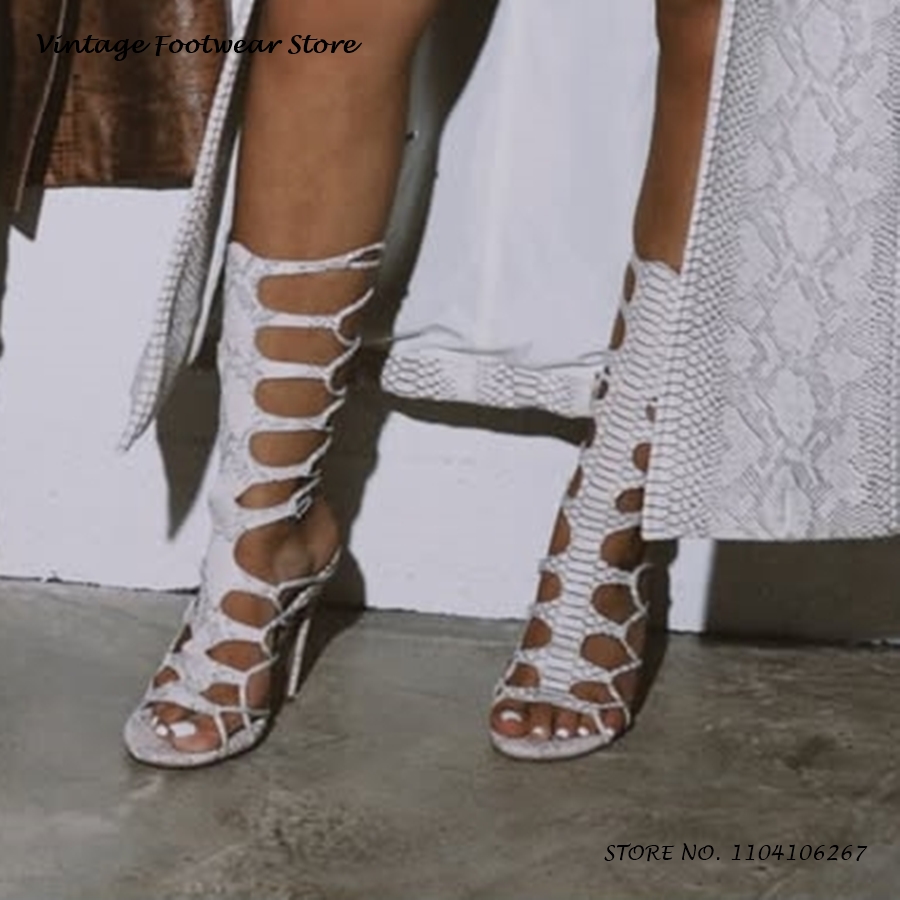 Gladiator-Sandalen mit Python- – Vintage Fashion Prints Bewertung und Preis