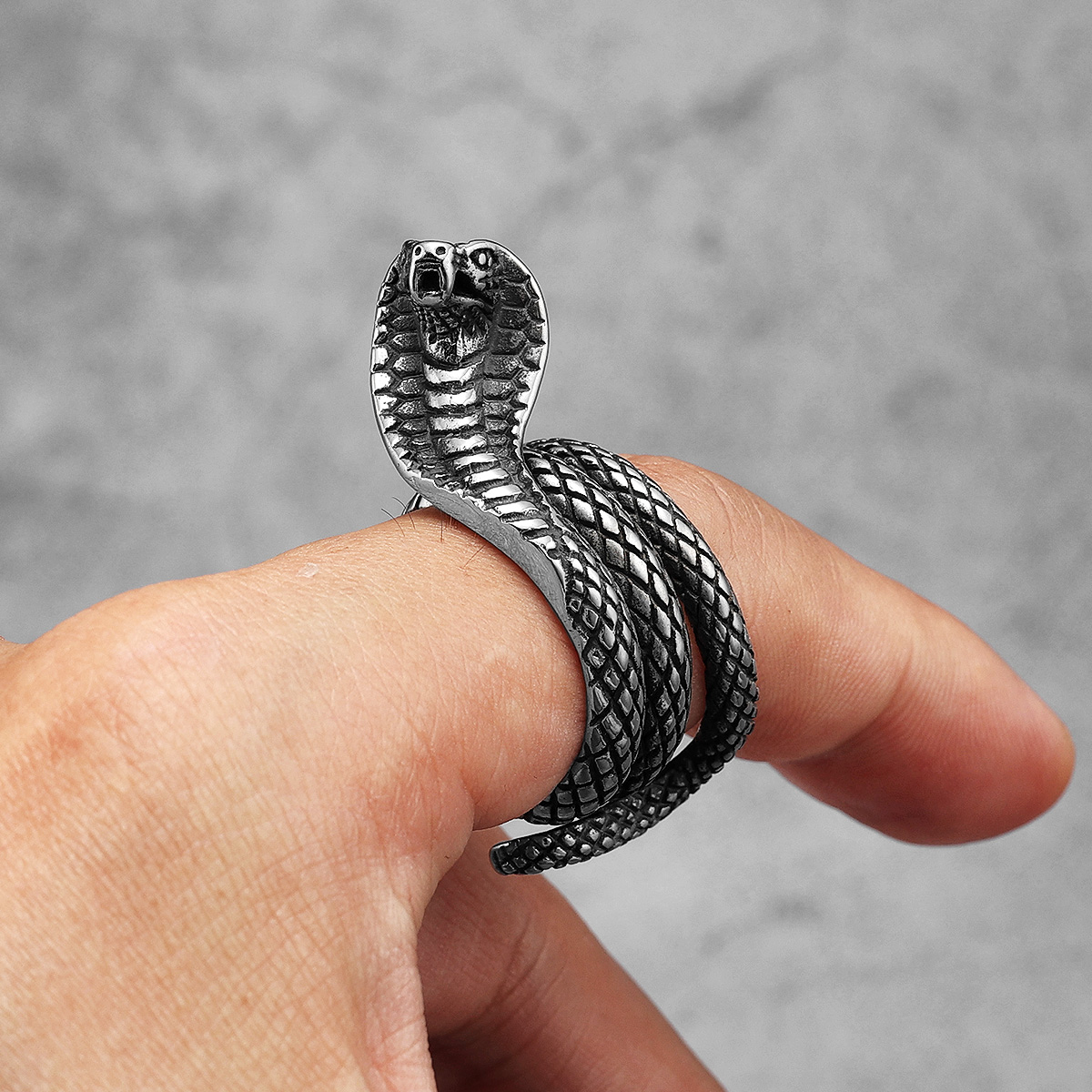 Schlange Cobra Tier Männer Rin – Vintage Fashion Stuff Bewertung und Preis
