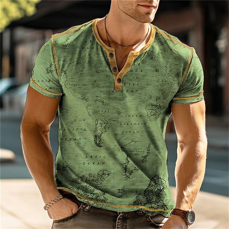 Herren-Henry-Shirts mit lustig – Vintage Fashion Prints Bewertung und Preis