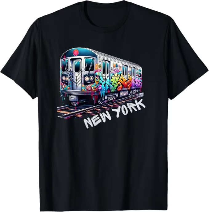 New York Train Graffiti Style  – Vintage Fashion Nyc Bewertung und Preis