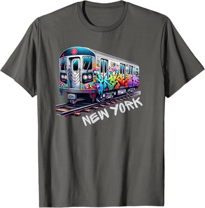 New York Train Graffiti Style  – Vintage Fashion Nyc Bewertung und Preis