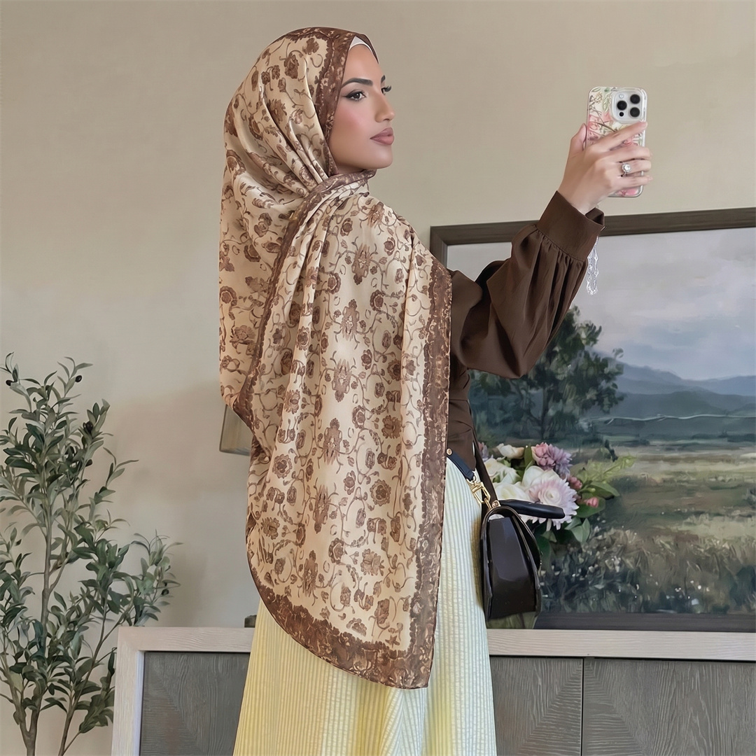 Vintage Blumenmuster Hijab Wei – Vintage Fashion Prints Bewertung und Preis