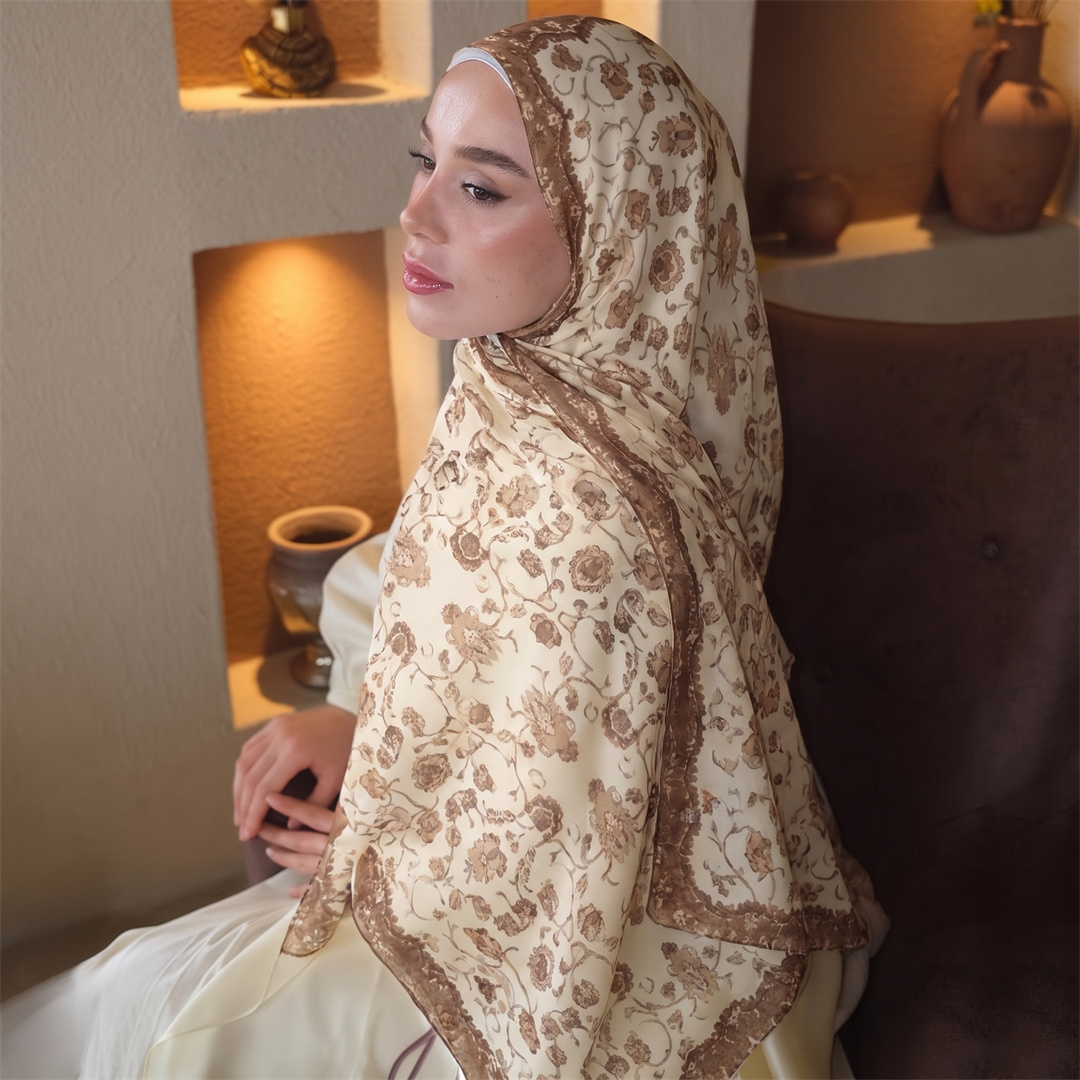 Vintage Blumenmuster Hijab Wei – Vintage Fashion Prints Bewertung und Preis