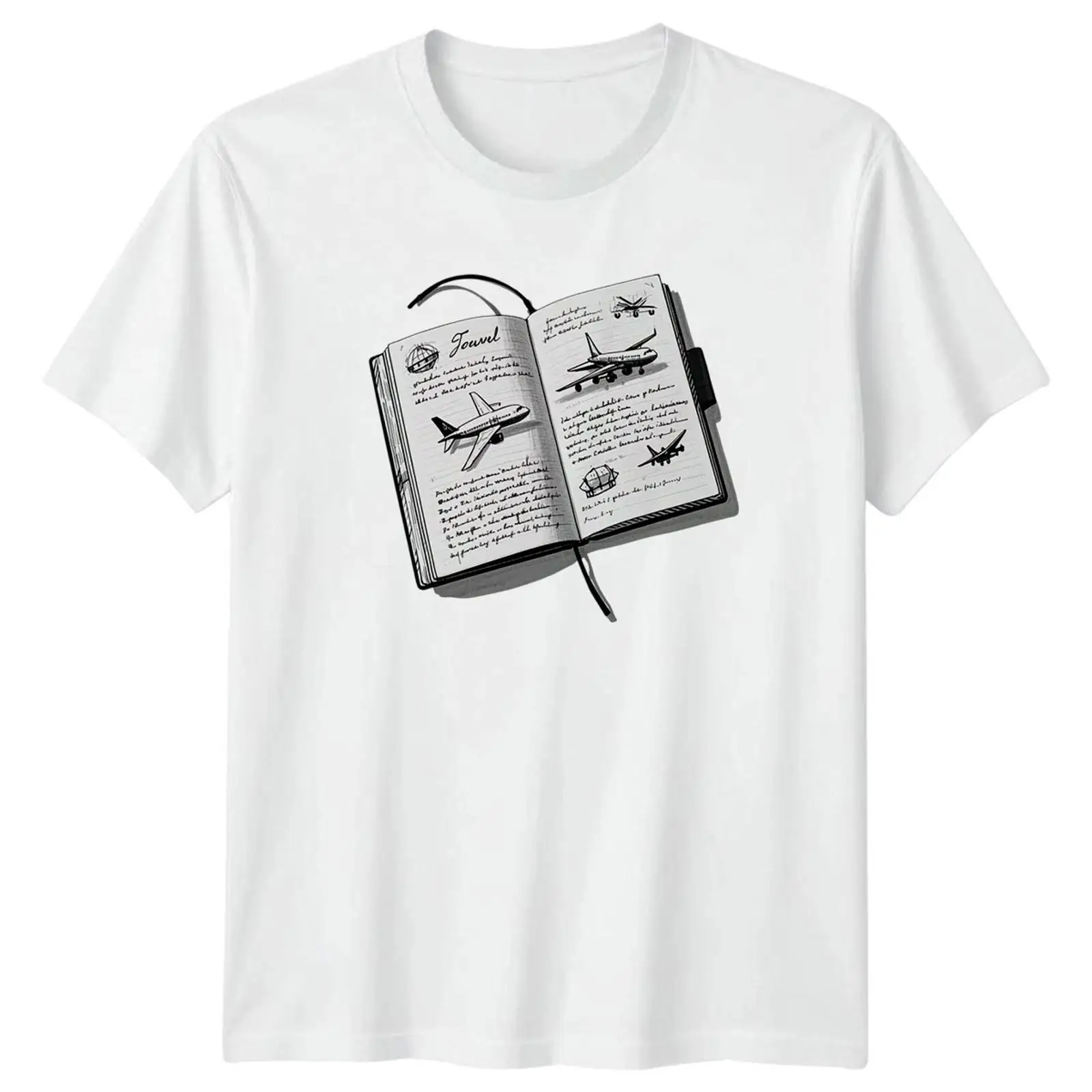 Reisetagebuch-Skizzen-T-Shirt, – Vintage Fashion Journal Bewertung und Preis