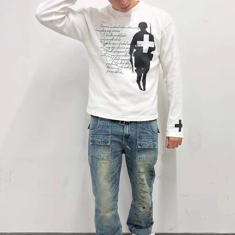 Modisches Harajuku-T-Shirt mit – Vintage Fashion Prints Bewertung und Preis